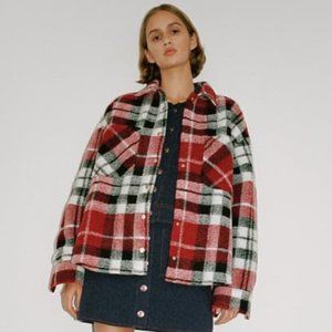 NWT Zara Red Plaid Overshirt Size XS